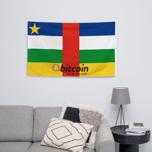 BTC Accepted Here Simple | Central African Republic - Flag