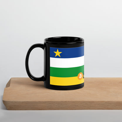 BTC Accepted Here Simple | Central African Republic - Black Glossy Mug