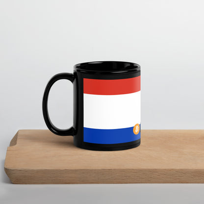 BTC Accepted Here Simple | Paraguay - Black Glossy Mug