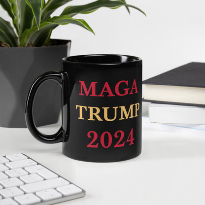 Trump 2024 | MAGA BTC - Black Glossy Mug