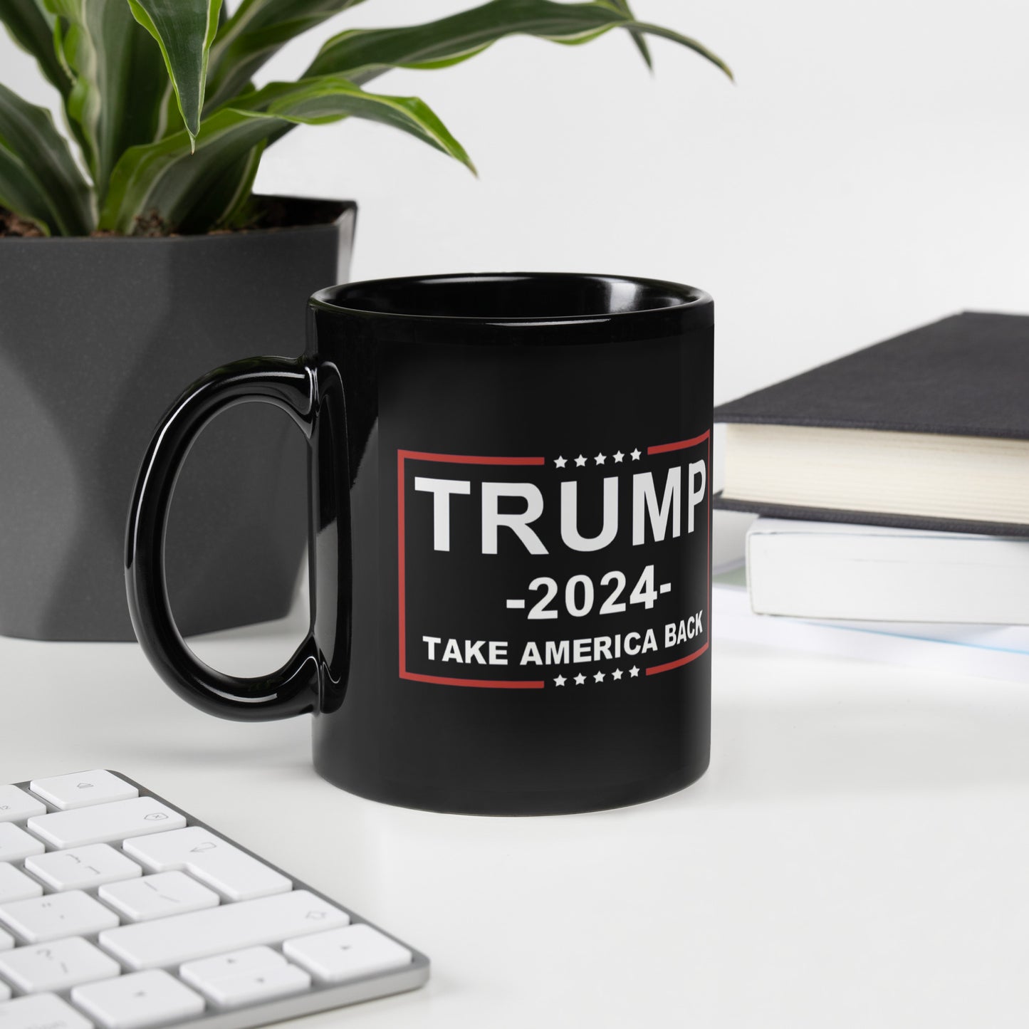 Trump 2024 | Take America Back - Black Glossy Mug