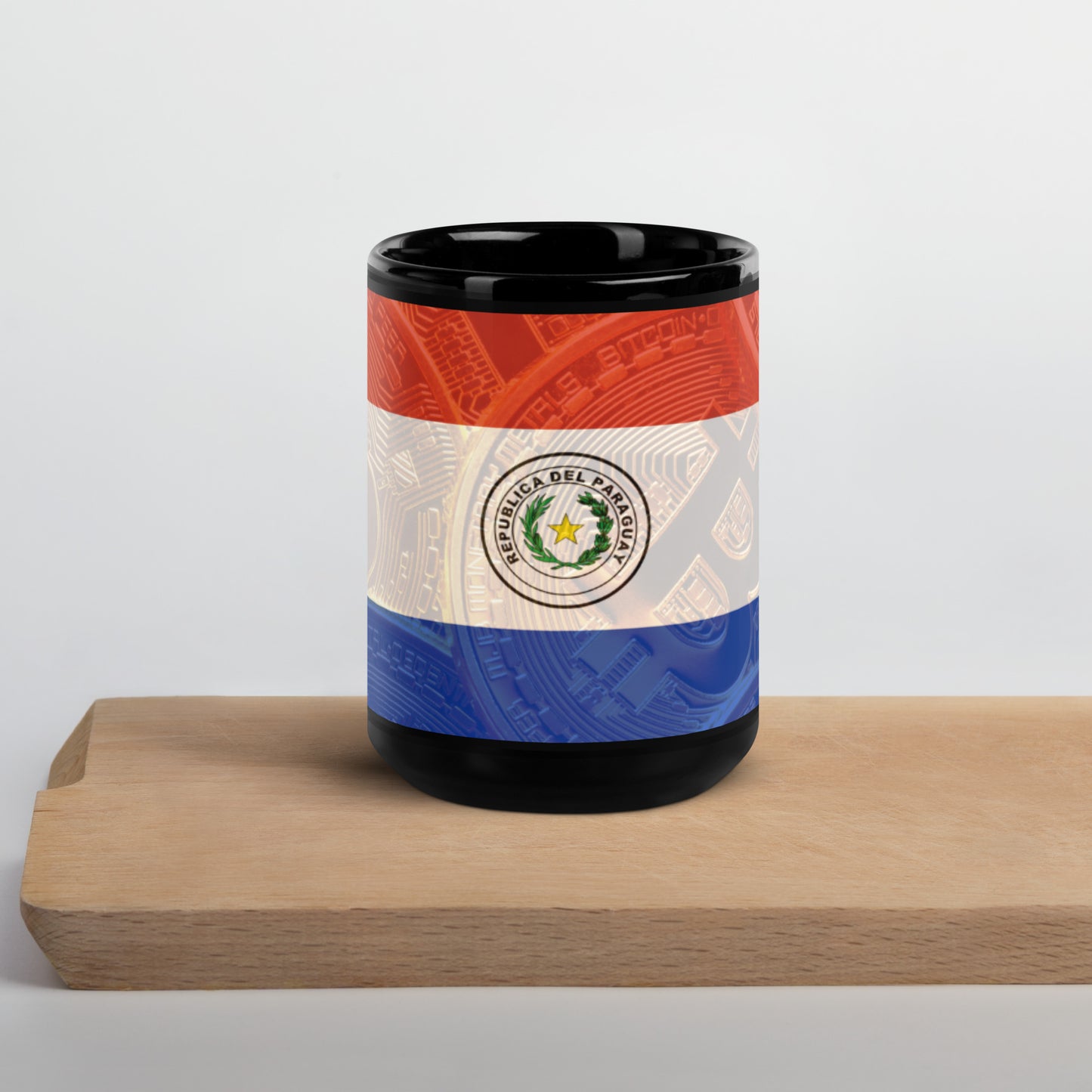 Bitcoin | Paraguay - Black Glossy Mug