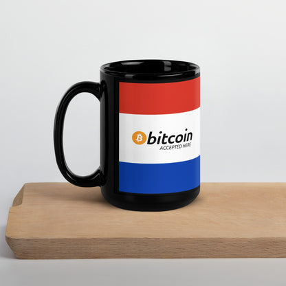 Bitcoin Accepted Here | Paraguay - Black Glossy Mug