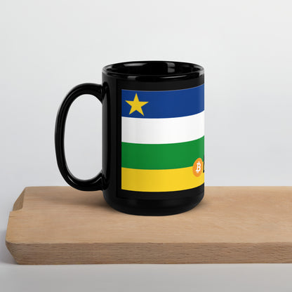 BTC Accepted Here Simple | Central African Republic - Black Glossy Mug