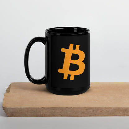 Bitcoin OG 2 Side - Black Glossy Mug