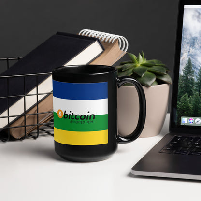 Bitcoin Accepted Here | Central African Republic - Black Glossy Mug