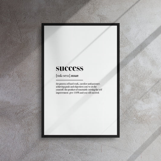 Success Definition - Framed Canvas