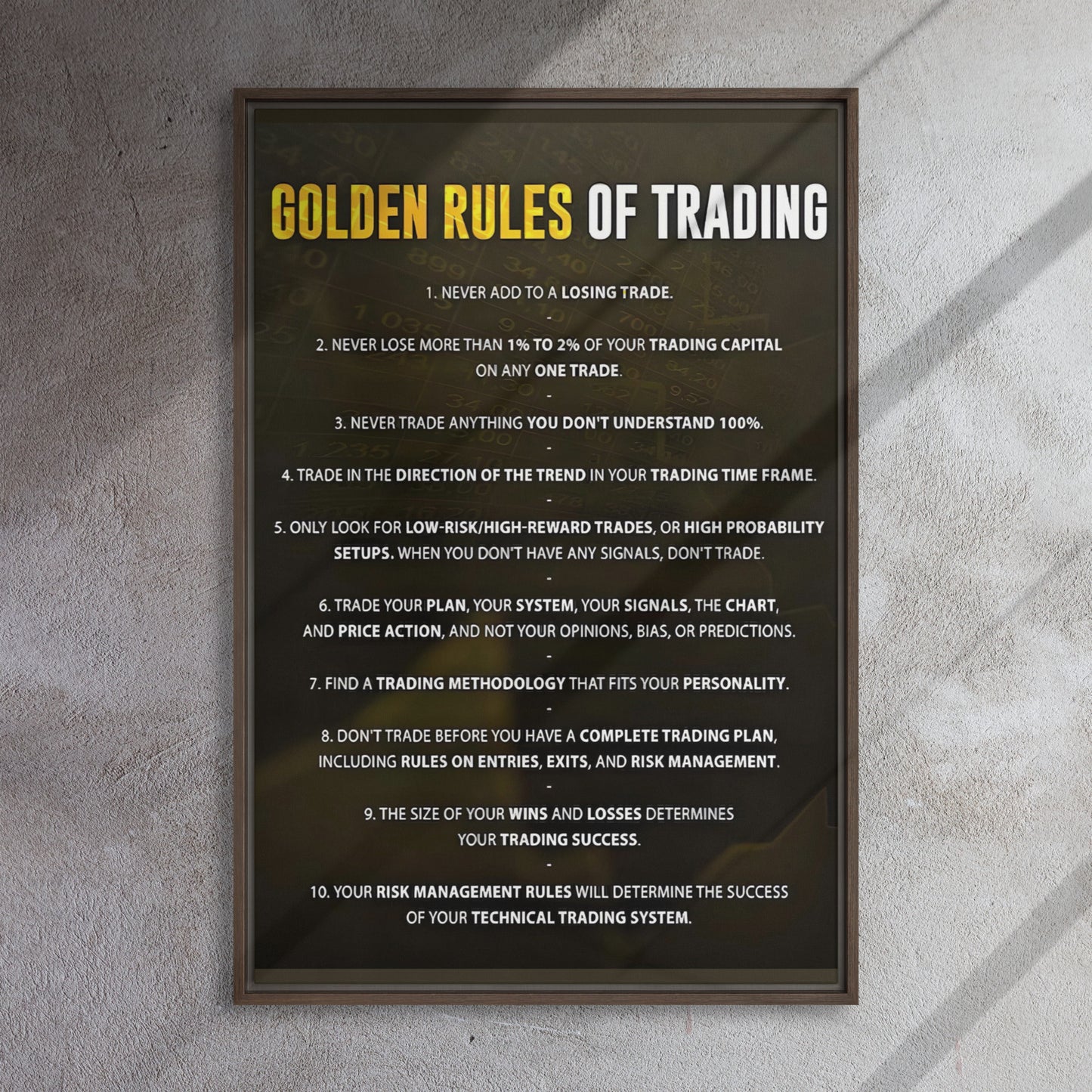 Golden Rules - Framed Canvas