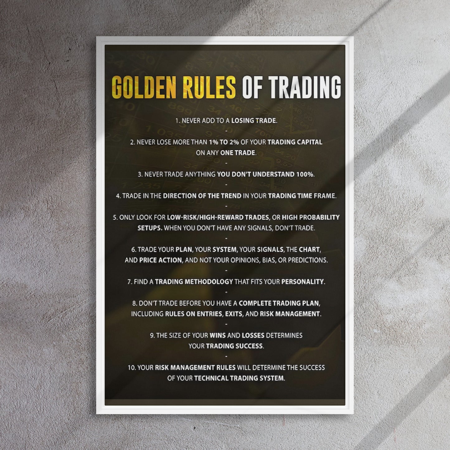 Golden Rules - Framed Canvas