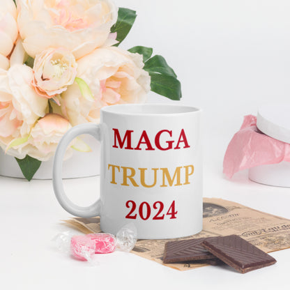 Trump 2024 | MAGA BTC - White Glossy Mug