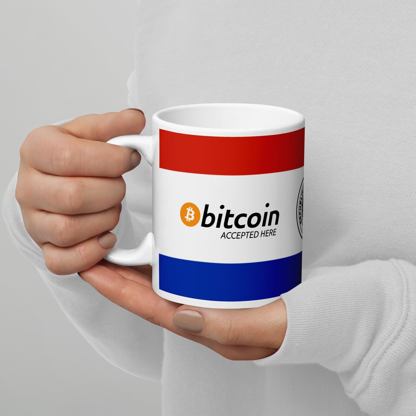 Bitcoin Accepted Here | Paraguay - White Glossy Mug