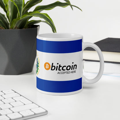 Bitcoin Accepted Here | El Salvador - White Glossy Mug