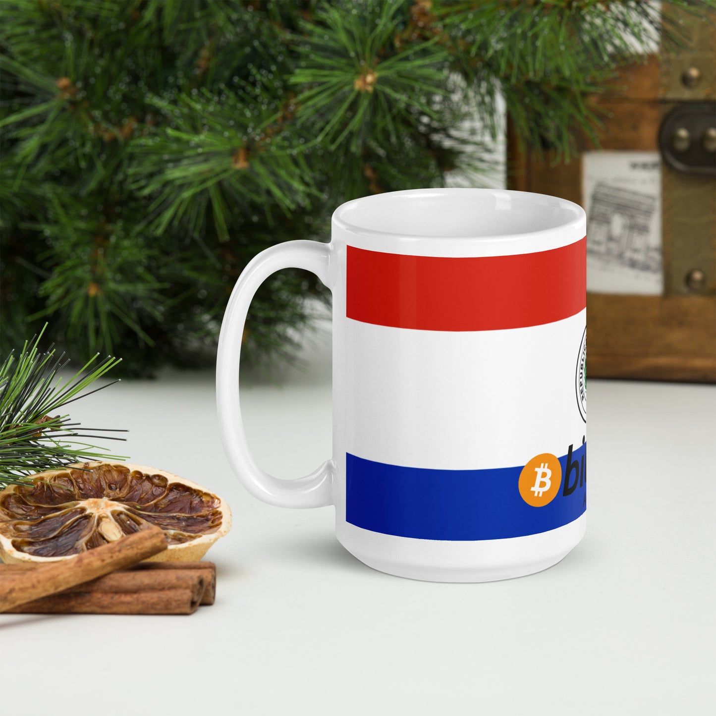 BTC Accepted Here Simple | Paraguay - White Glossy Mug