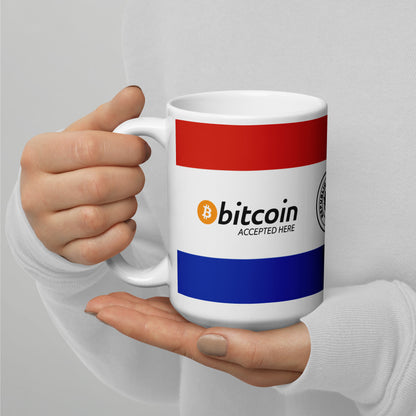 Bitcoin Accepted Here | Paraguay - White Glossy Mug